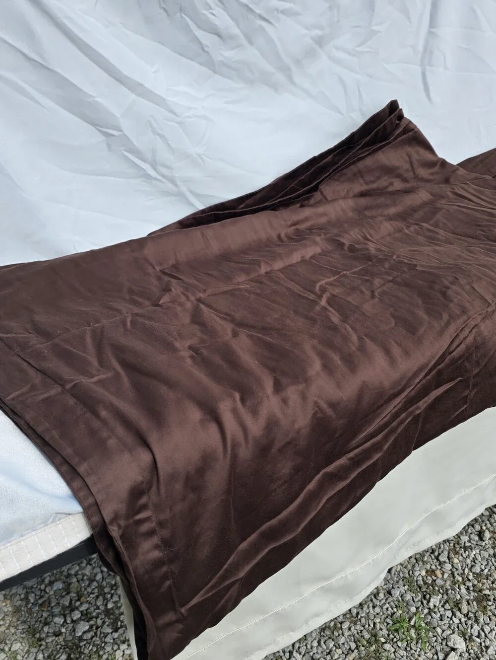 NWOT Quince King Cal King Duvet Cover Set Giza Sateen Cotton Espresso 2 Shams